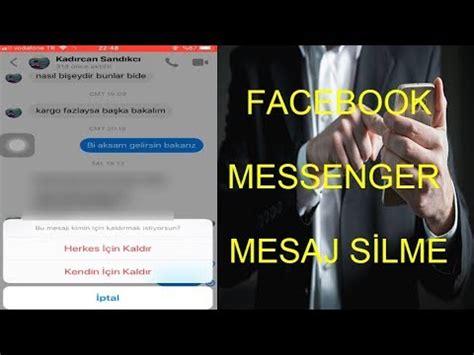 Messenger mesaj silme karşı taraf